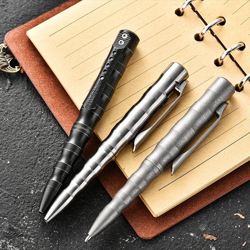 

Titanium Alloy Tactical Pen TIMULTRA EDC Matte Bolt Titanium Metal Signature Pen Self-Defense Pen