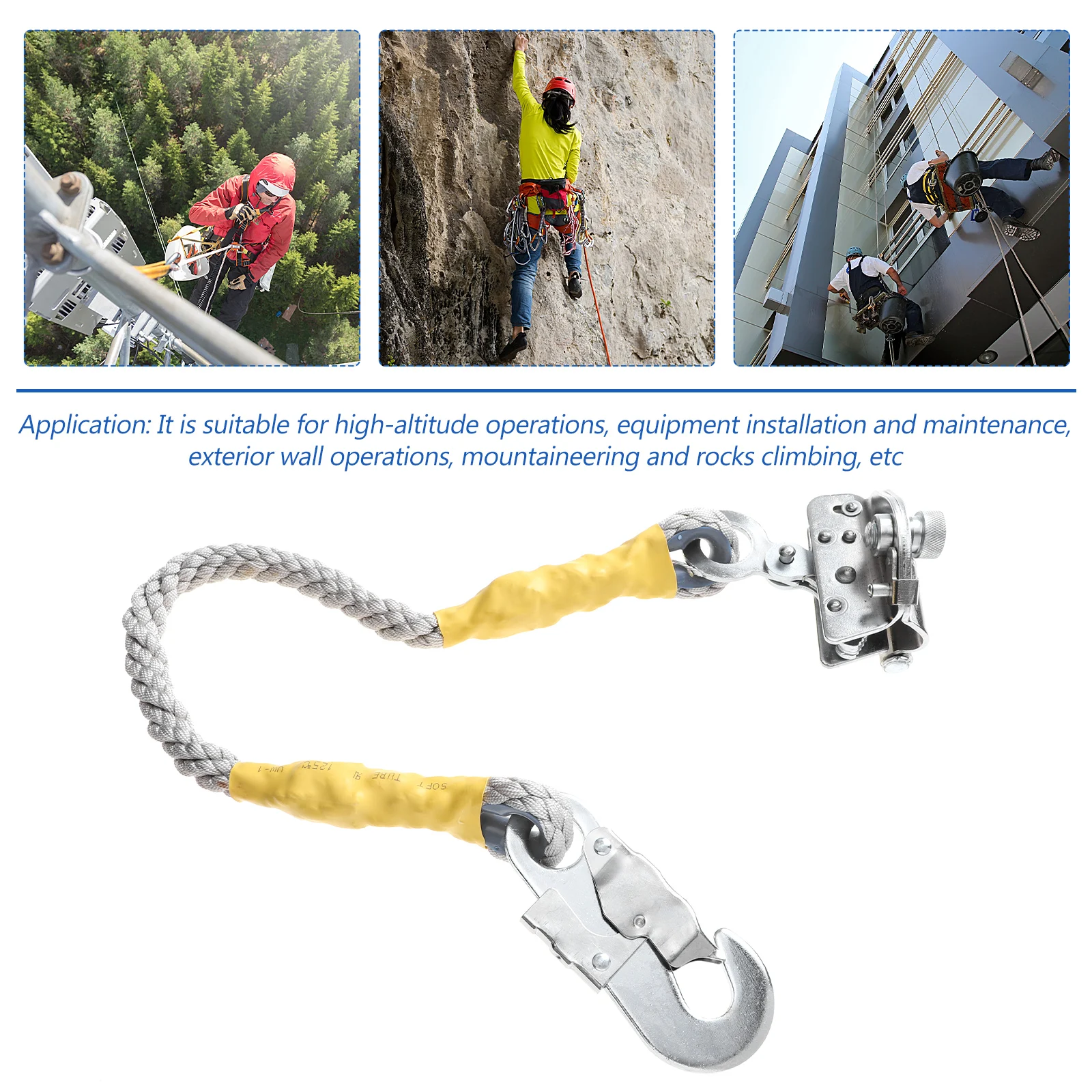 

Self-locking Device Safety Rope Lock Climbing Equipment Steel Hook Anti-fall Gear Long-term Use Durability Labor Protection