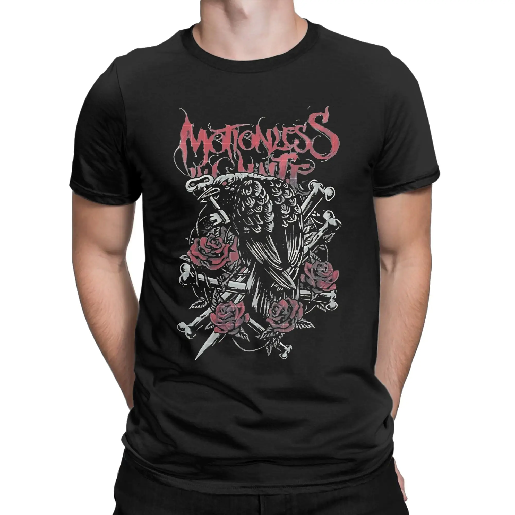 Dark Metal Style Horror Art Funny Graphic 100% Cotton T-Shirt Motionless in Whitee Tops Tees For Men