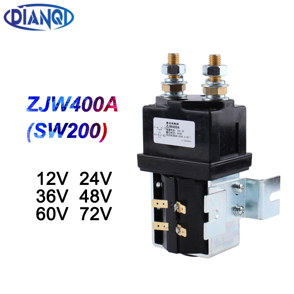 

DC Contactor normally open 12V 24V 36V 48V 60V 72V ZJW400A for forklift handling drawing wehicle car PUMP MOTOR 1NO