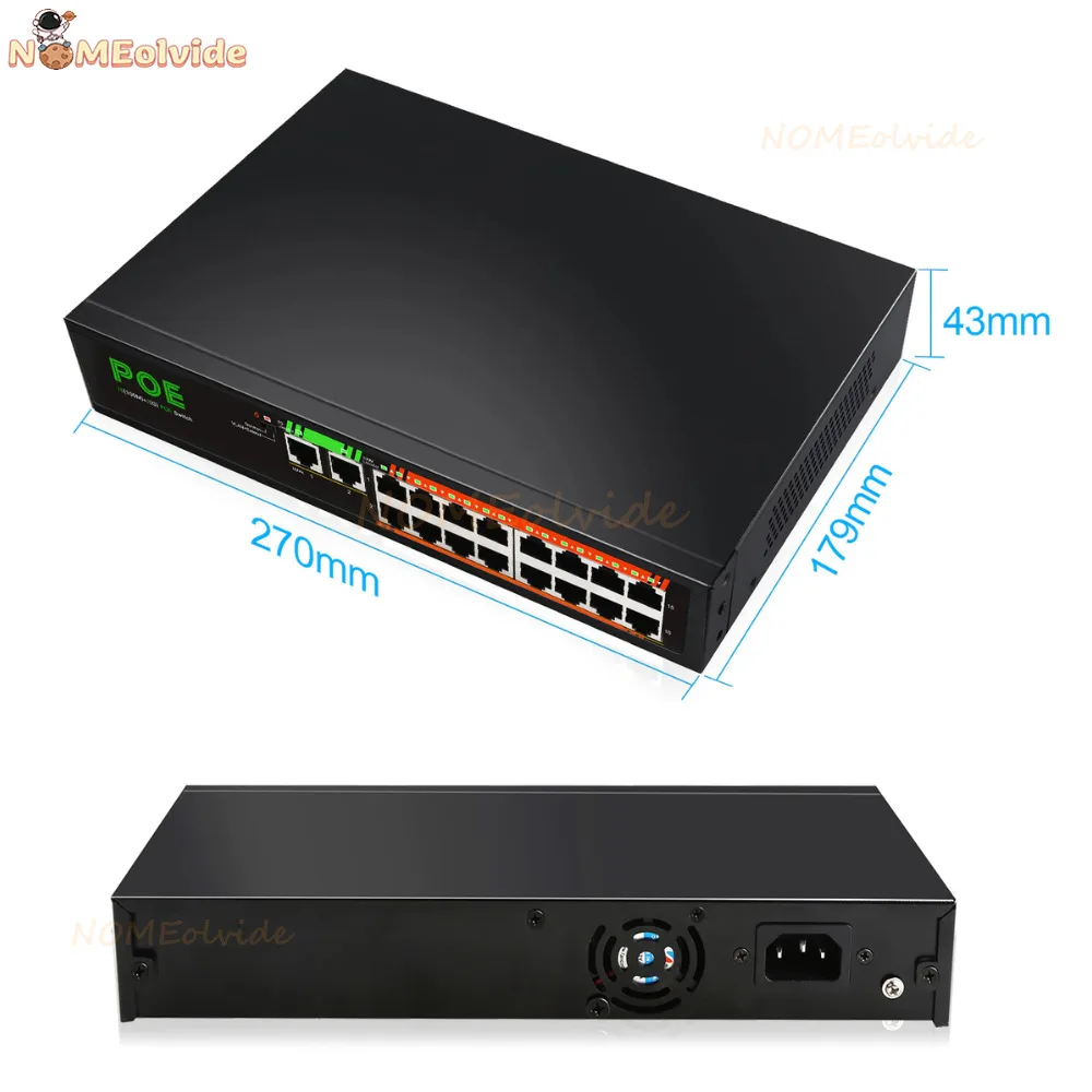 Imagem -05 - Poe Switch 100mbps Porta Poe Mais Portas 1000m Rede Gigabit Poe Mais Atualização de Portas 52v de Energia para Câmera ip Roteador Wifi