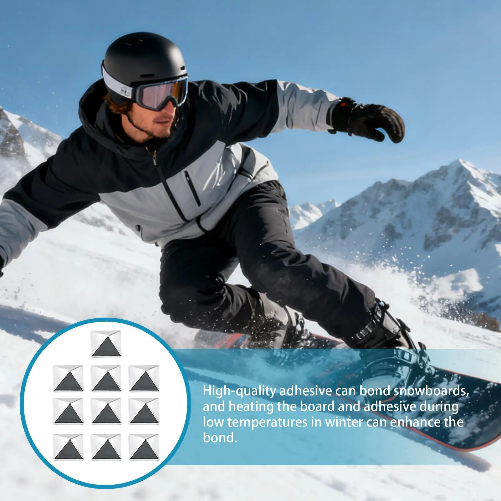 

10PCS Non-Slip Snowboard Stomp Pad, Triangular Pentagram Grip for Enhanced Control for Men Women Beginners Pros drop shipping