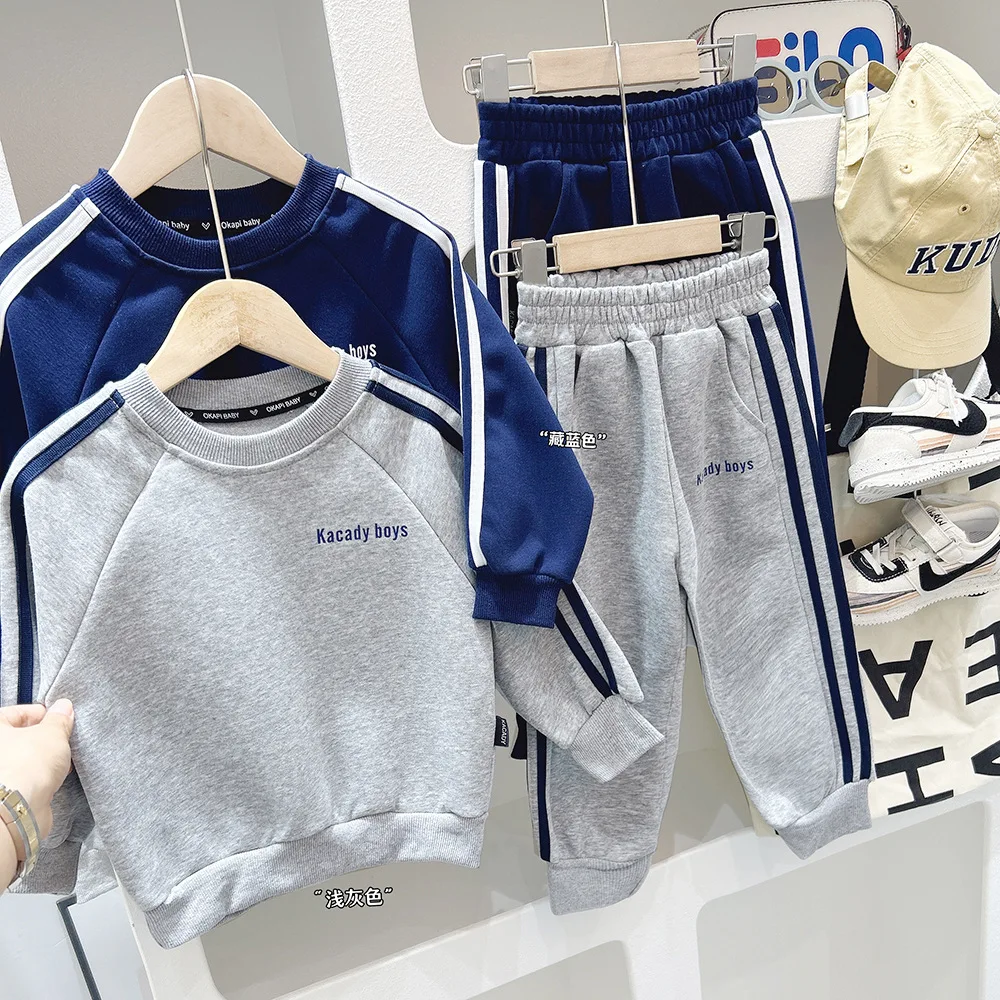 

Boys' autumn tracksuit pants 2024 new mid-sized children's autumn western-style hoodie two-piece boys' top trend