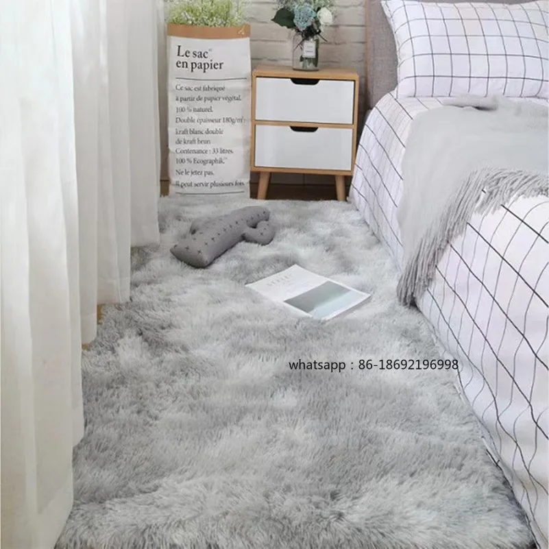 Soft Area Rugs Bedroom Carpet Fluffy Non-slip Tie-Dyed Fuzzy Shag Plush Soft Shaggy Bedside Rug Living Room Carpet