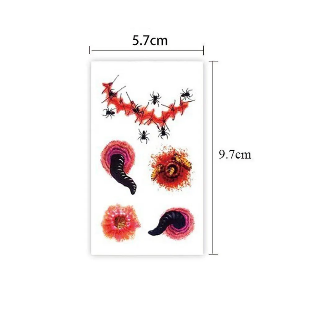 30 pezzi di cicatrice impermeabile tatuaggio finto ragnatela trucco viso di Halloween tatuaggio tatuaggio temporaneo