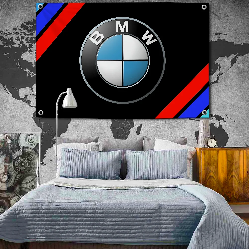 A-BMW Flags 2×3ft 3×5ft Banner for Garage Wall Tapestry Curtain Rcing Flag 90x150cm Banner for Garage Bar Outdoor Decor Home Car