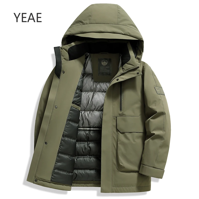 Yeae Heren Donsjack Eendendendons Vulling Capuchon Designer Kleding Heren Gewatteerd Jack Warm Man Winterjas Heren Kleding