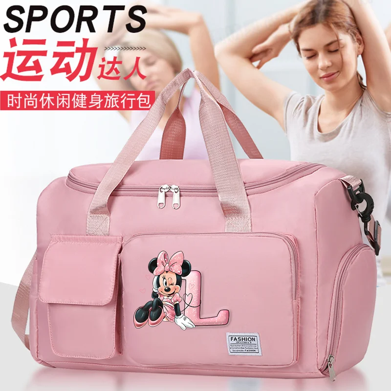 Mickey Minnie Mouse Handbag Disney Cute Cartoon Anime Sports Shoulder Bags Large Capacity Portable Trip Excursion Packet Gift