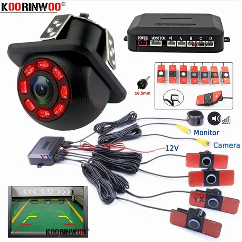 

Parking Sensor Kit Automotive Reverse Radar Vehicle Video System For Monitor Rear View Camera Parktronic Electronics Accessories