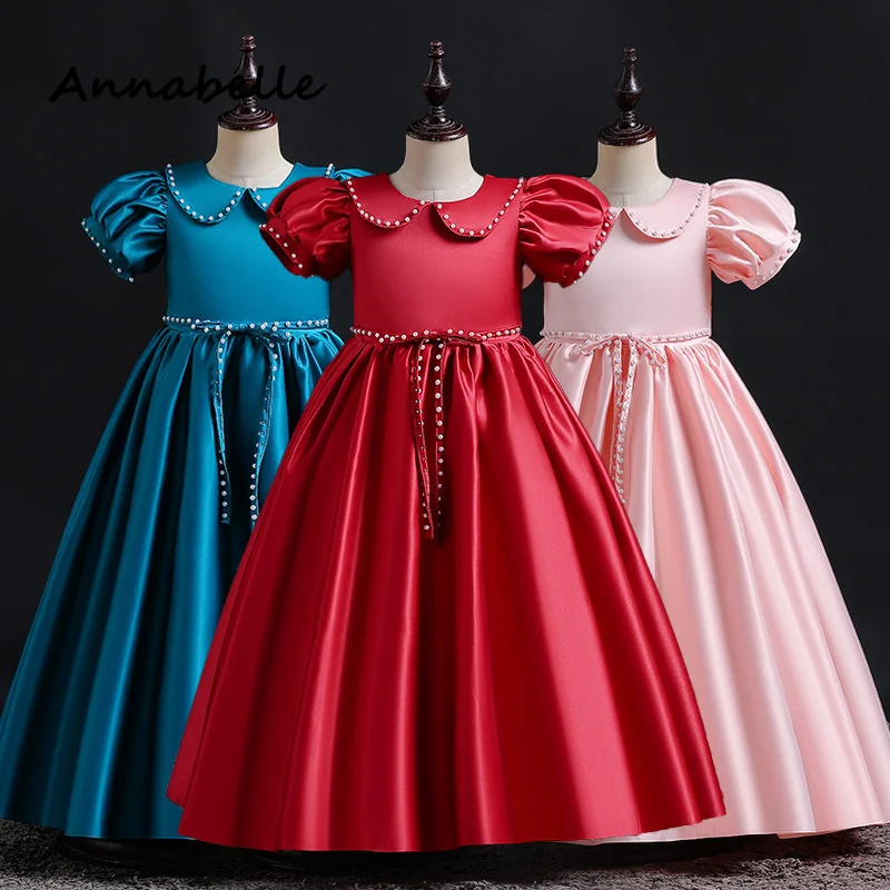 

Annabelle Elegant Dress For Girl Sleeveless Flower Girl Dress For Wedding Party Baby Girl Princess Birthday Party 2024 Dress