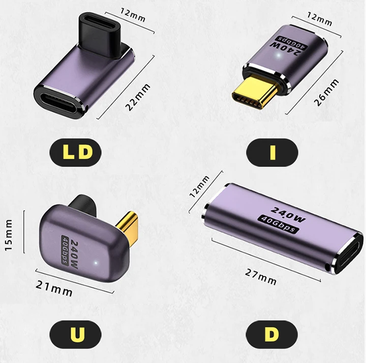UGOURD USB4 Adapter USB C To USB C Thunderbolt 3/4 40Gbps OTG Extension Cable Adapter Type C Male To Female Converter For Laptop