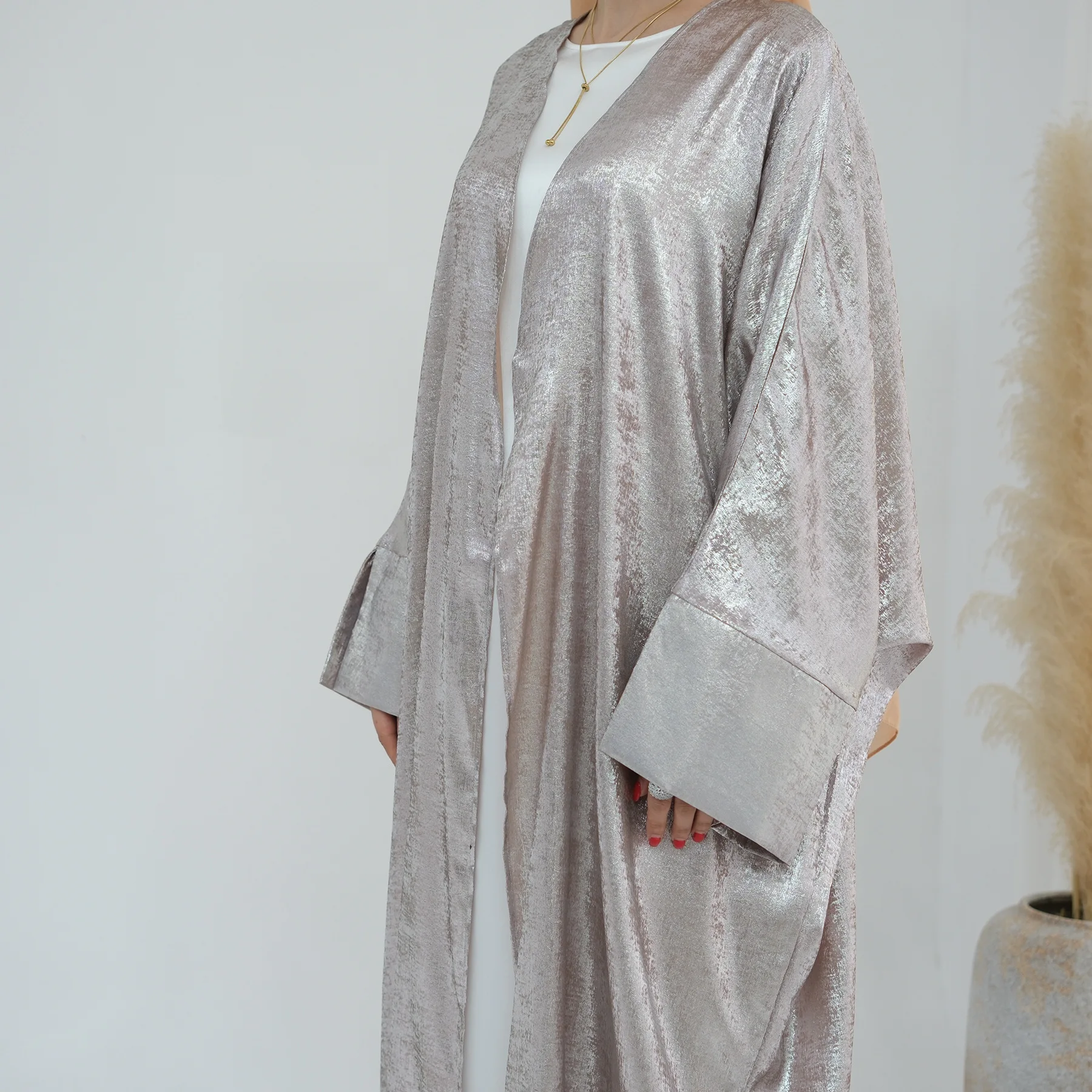 2024 Fashion Abaya Dress for Women Eid Muslim Dubai Luxury Modest Cardigan Islamic New Trend Gleam and Sparkling Turkey Coat