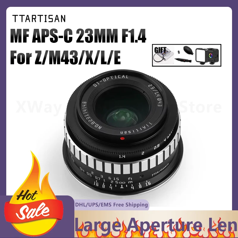 

Объектив Ttartisan 23 мм F1.4 для беззеркальных камер Fuji X, L-Mount, Sony E, M43, Nikon Z – профессиональные аксессуары для фотосъемки, бренд
