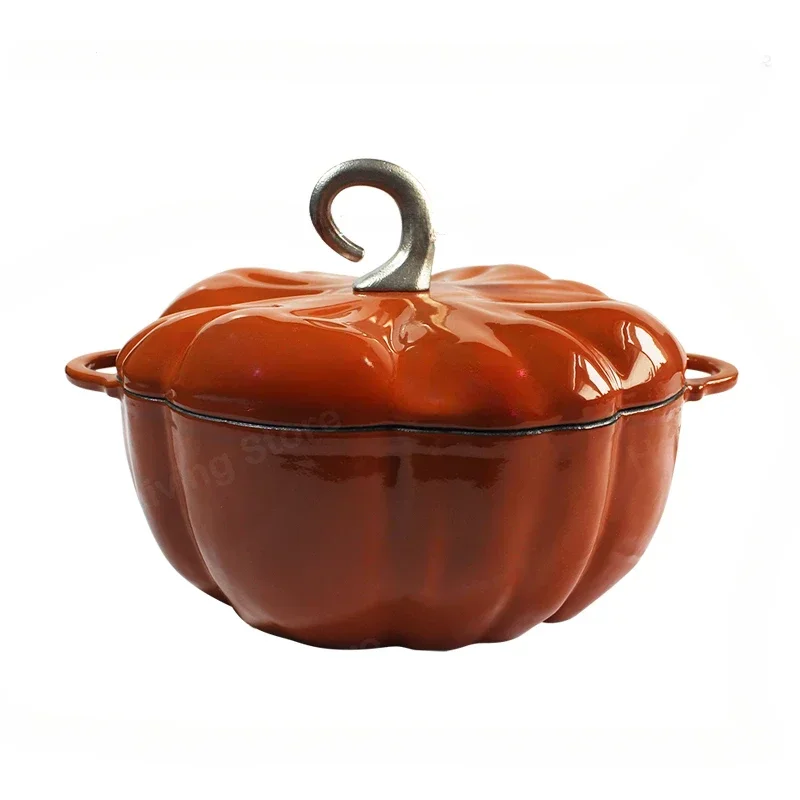 Enamel Cast Iron Pot Dutch Oven Cookware Design Pumpkin Creativity  Coating Non Stick Casserole Pot with Lid