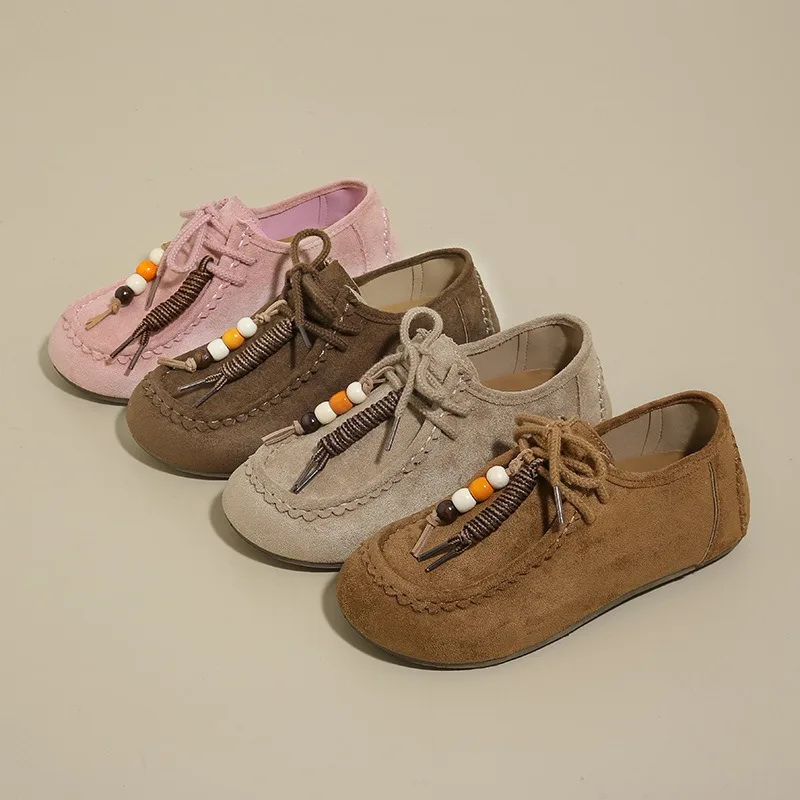

Korean Style Women Shoes Fashion Outdoor Casual Shoes Retro Suede Loafers High Quality Lace-up Sneakers for Women Zapatos Mujer