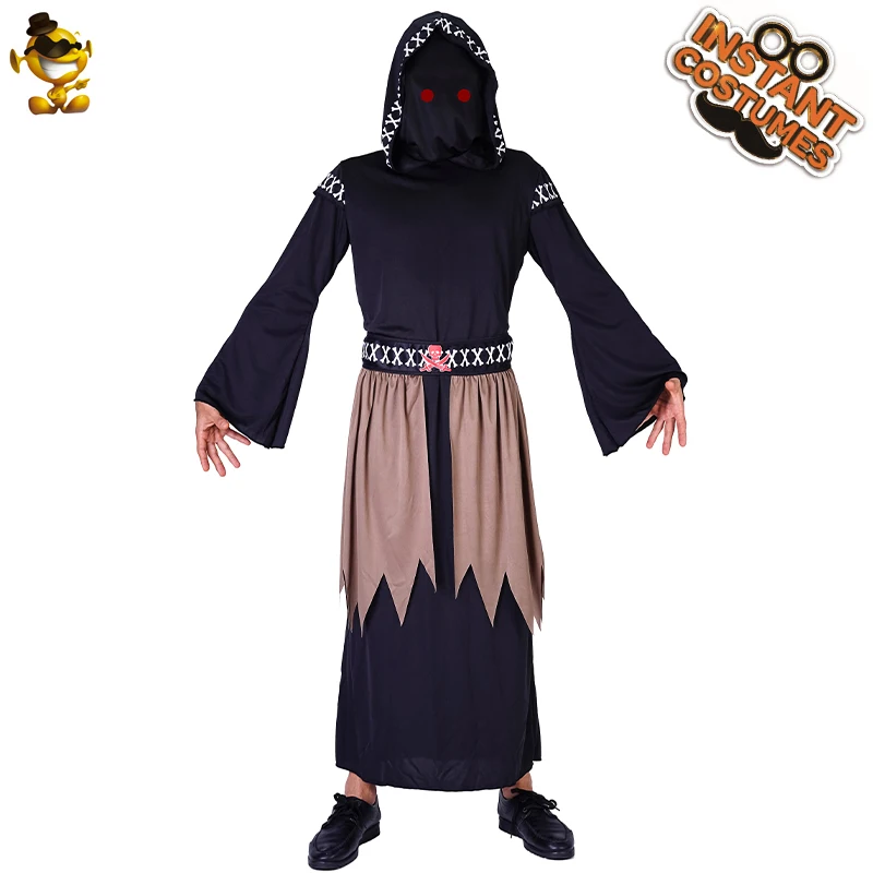 Scary Devil Costumes  Adult Men Cosplay Hooded Robe Sets Halloween Party Devil Male Clothes