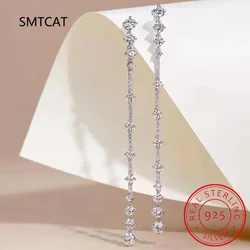 4.93cttw D Color Moissanite Earrings For Women S925 Silver Long Tassel Drop Earrings Hanging Pendientes Party Fine Jewelry