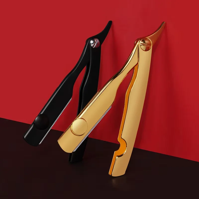 Pisau cukur keselamatan Pria Wanita, cukur alis jenggot ringan penghilang rambut cincin elektroplating pisau cukur klasik hadiah