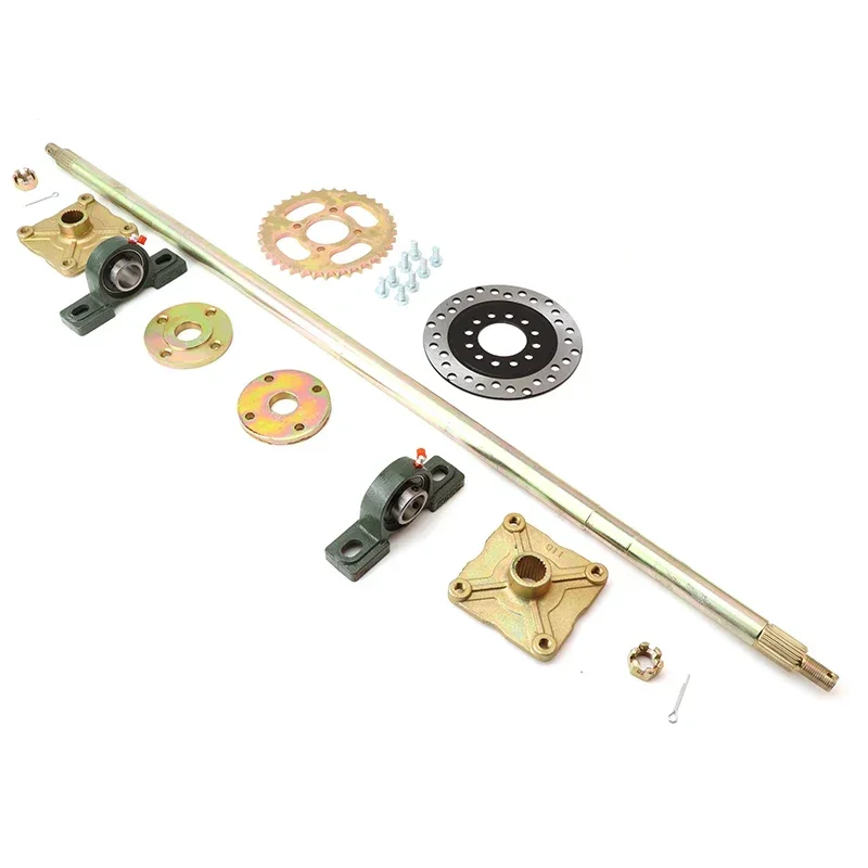 1000mm 850mm Rear Axle Assy With 428# 37T Sprocket 160mm Brake Disc UCP205 Bearing For DIY Electric Go Kart UTV ATV Buggy Quad