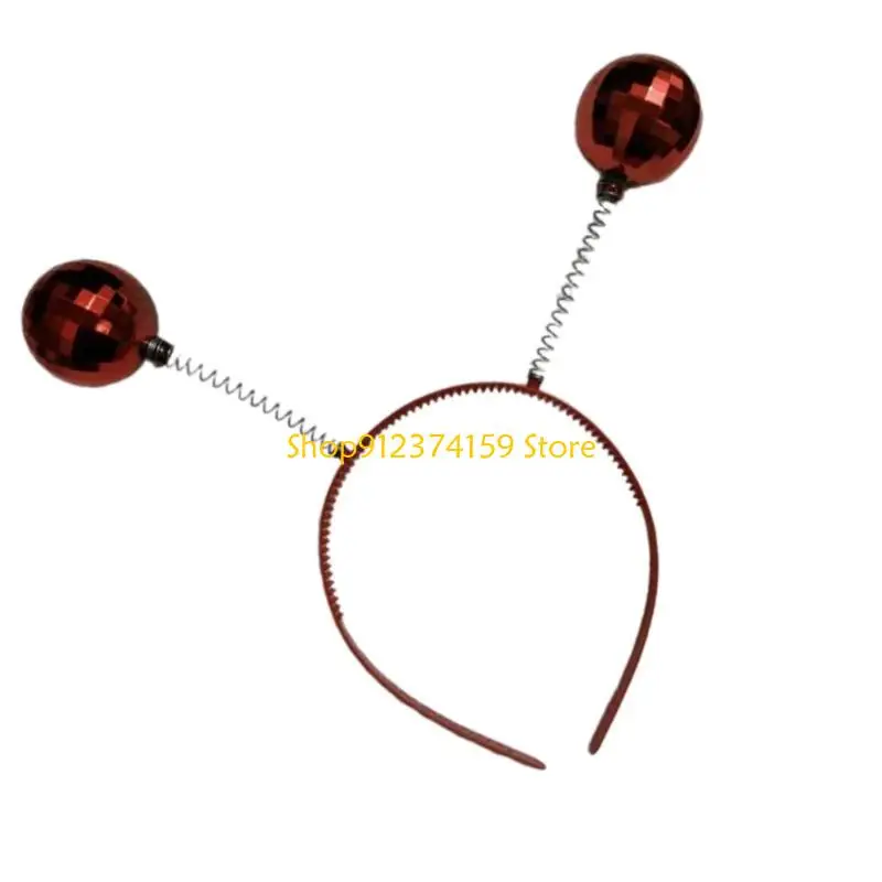 

G5AE Party Ready Silver Headband with Glittering Designs And Round Balls for Women