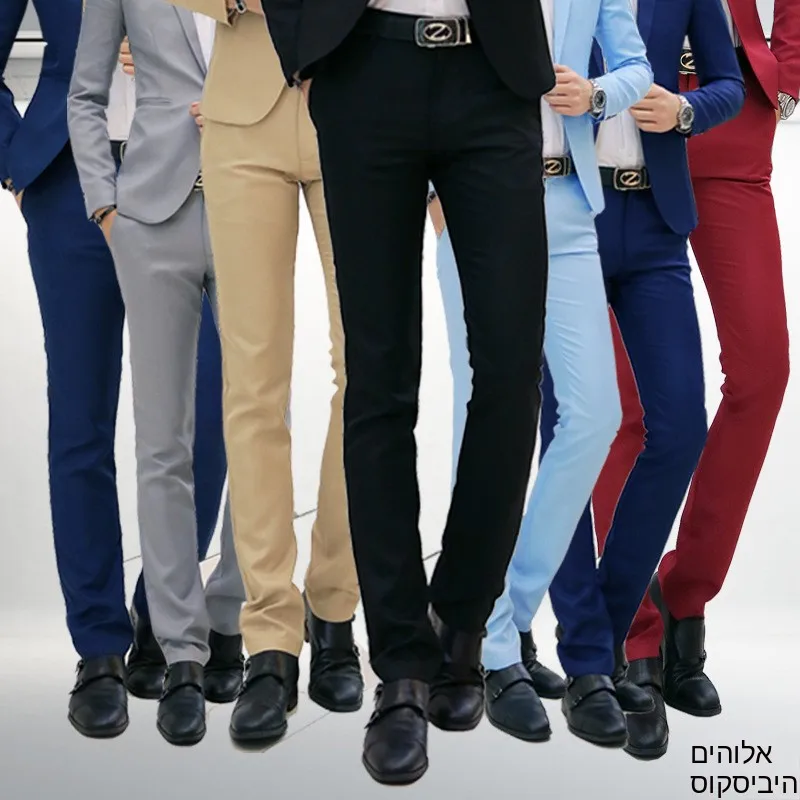 Slim Fit Casual Business Men's Pants Thin Style Korean Version Loose Leggings Formal Wear Summer Season Youth Suitable