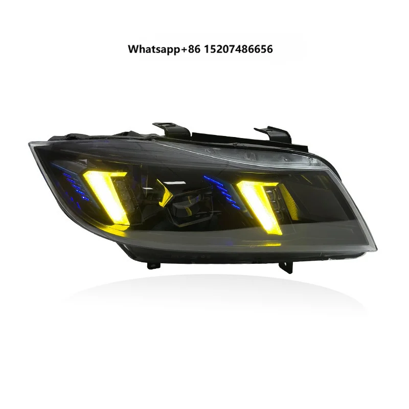 New Double-color for 3 Series E90 (2004-2011) LED Headlight Snake Eye Style Modified Yellow White Daytime Running Lights Car