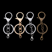5pcs Lobster Trigger Swivel Lobster Clasp Clip Hook with Flat Split Ring For DIY Key Holder Keychain Keyring Jewelry Craft Make