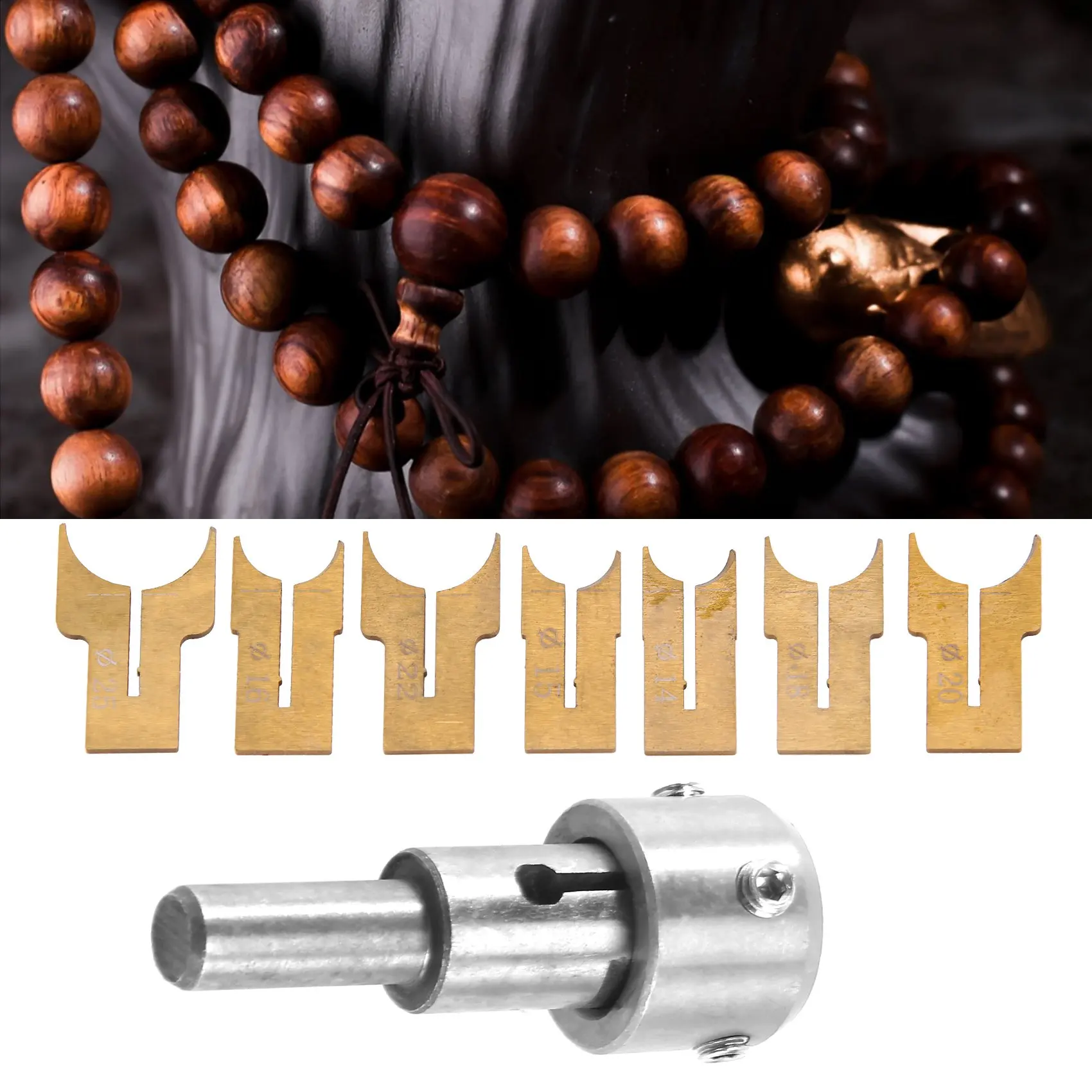 

ABLJ Wooden Beads Drill Bit Ball Blade Milling Cutter Set 24Pcs Cemented Carbide Spherical Buddha Beads Woodworking Tool Kit