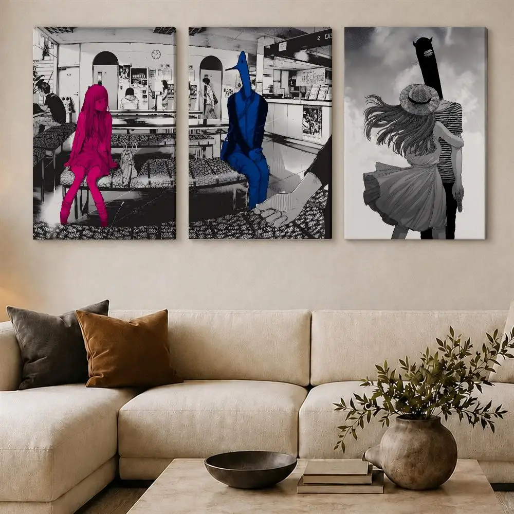 G-Goodnight Punpun Anime Poster Framed Canvas Wall Art Gallery Wrapped Ready To Hang Living Room Bedroom Home Decor