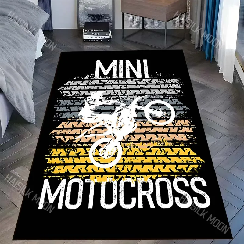 1PC Mini motocross rider jumping tire tracks Carpet for Living Room Bedroom Sofa Home Decor Rus Non-slip Floor Mat Luxury Gift