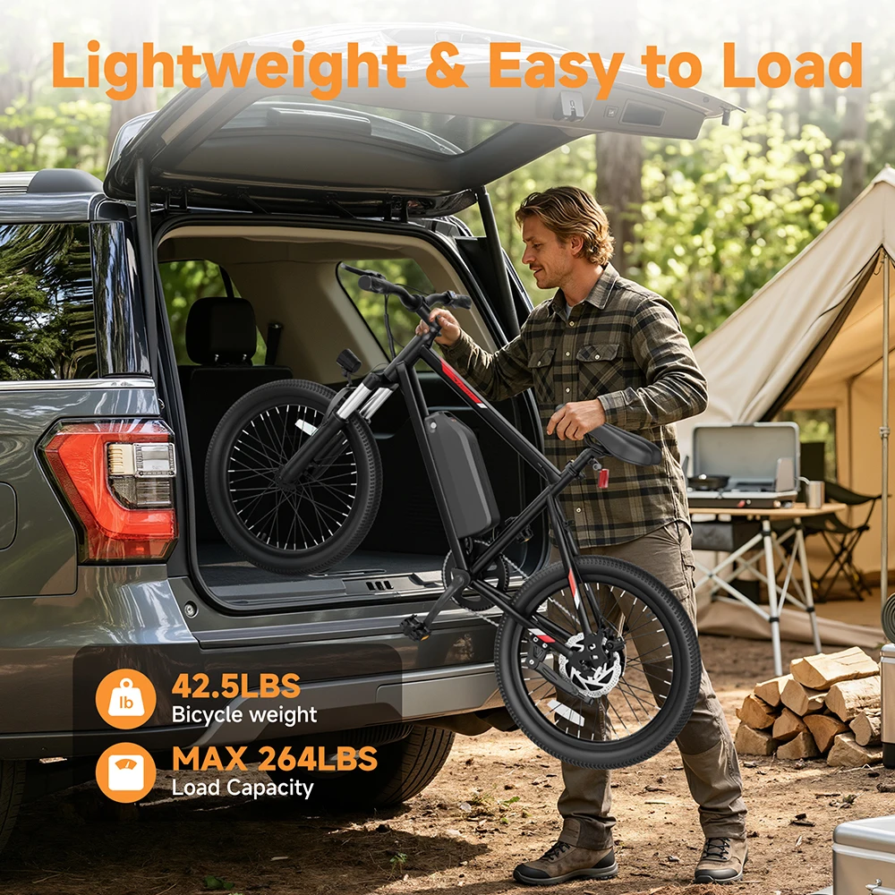 20 inch Electric Bike for Adults, 48V Removable Battery,500W Brushless Motor Peak Power, Max 22MPH Speed, 35 Miles Long Range, 3 Riding Modes Front Suspension Commuter E Bicycle view 8