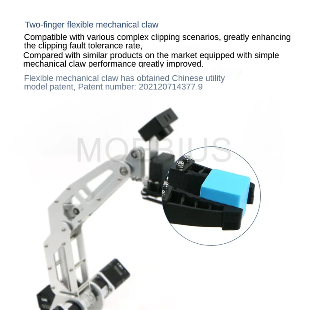 500g Load Industrial Robotic Arm Model Stepper Motor Camera ROS Intelligent Robot Arm Flexible Mechanical Claw