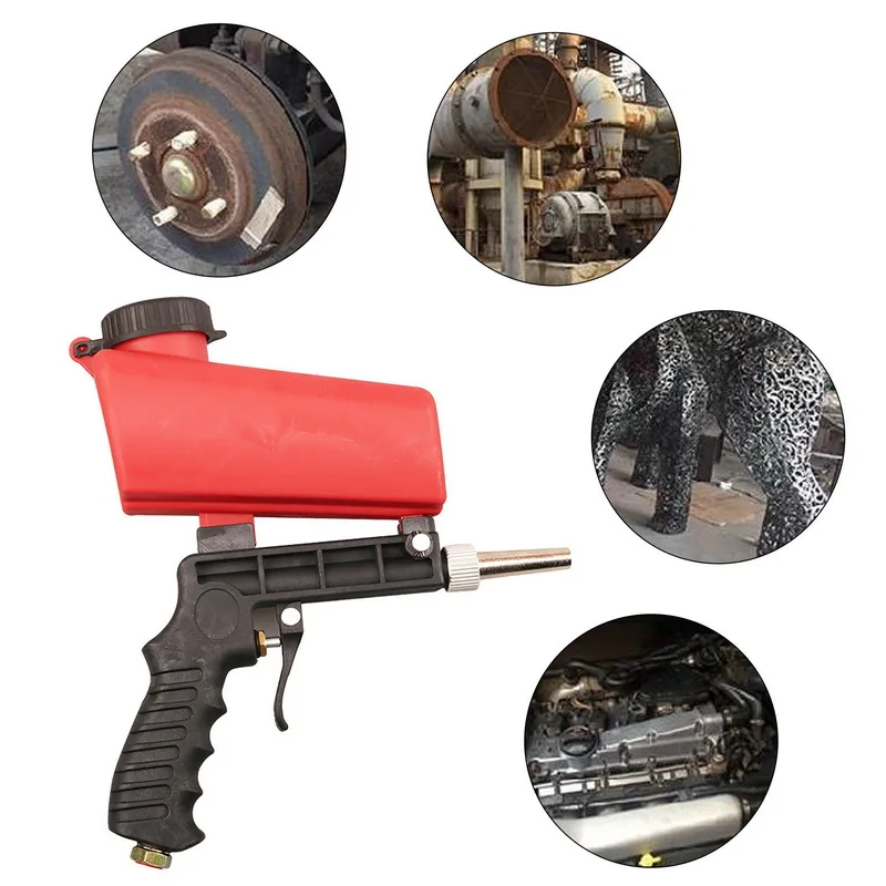 Soda Pneumática Sand Blasting Spray Tool Compressor Air Gun para Polimento de Pintura do Carro Media Sandblaster Gun 700 Cfm