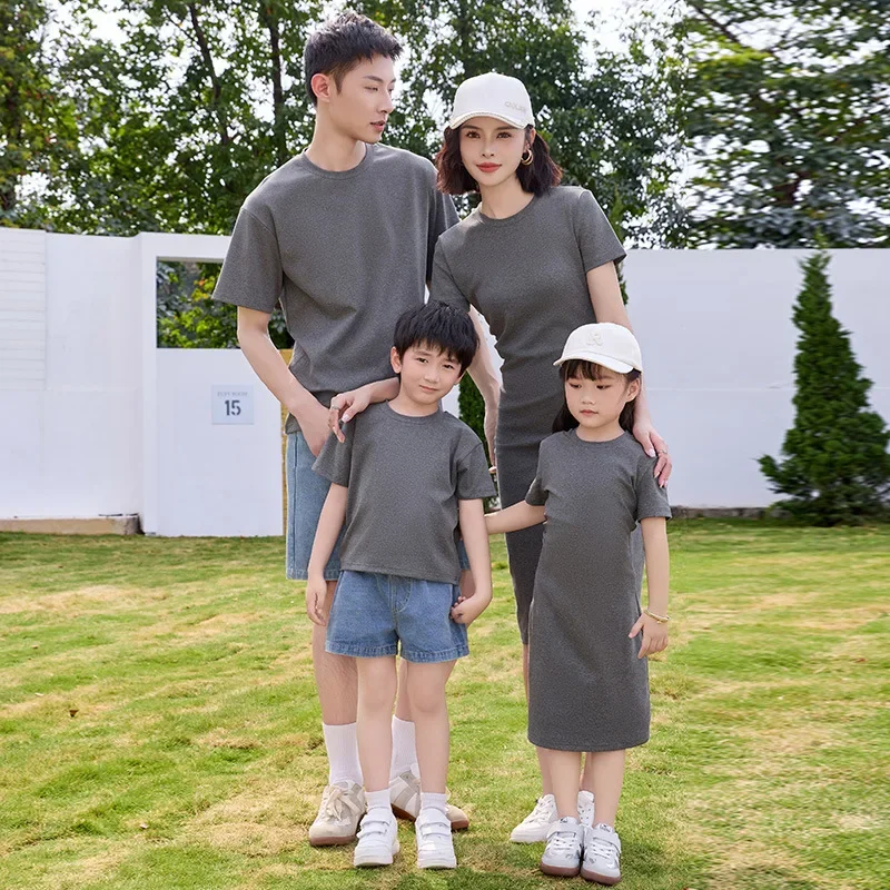 

Fashion Family Couple Matching Outfits Father and Son T Shirts Mother and Daughter Dresses Parent-child Sister Brother Clothes