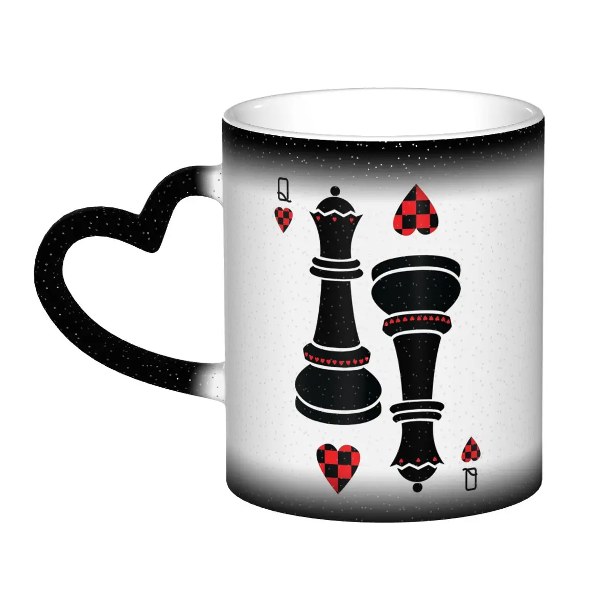 Queen of Hearts Chess Mug | Heart Handle & Royal Strategy Design