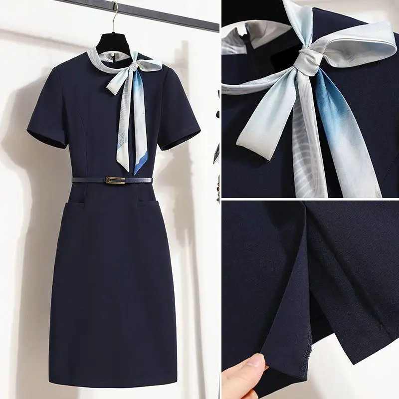 Uniforme de asistente de vuelo para mujer, traje de trabajo de alta gama para Asistente de Hotel, atuendo de negocios, moda de verano, nuevo, 2023,