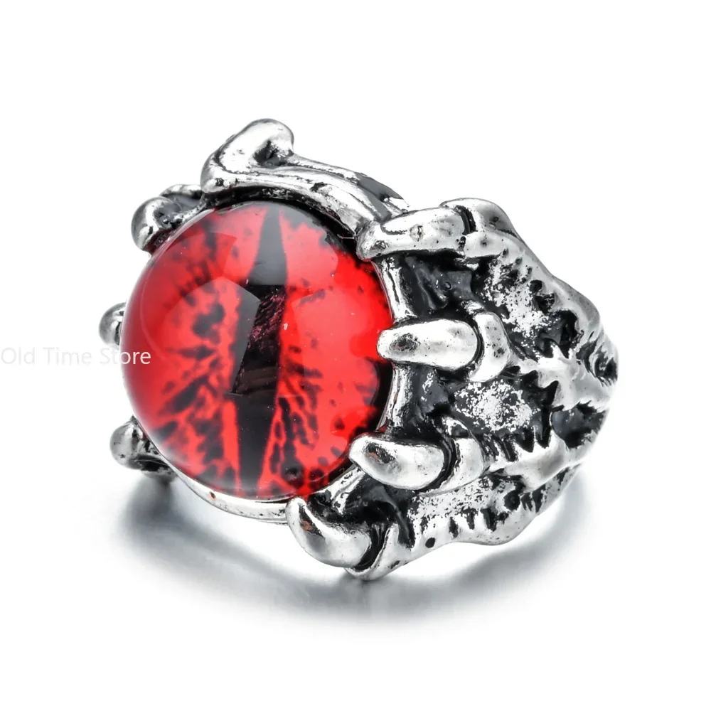 New Retro Jewelry Rings Gothic Rings Unisex Punk Skull Rock Hip Hop Adjustable Gift Jewelry Evil Eye/Dragon Claw
