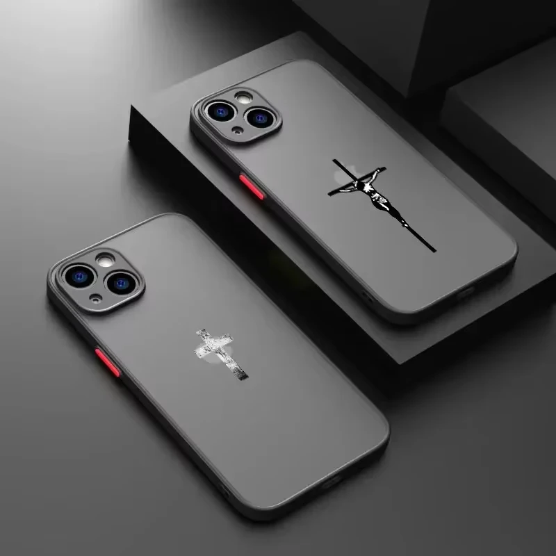 حافظة هاتف كريستيان يسوع كروس لهاتف آيفون 16 15 14 13 12 11 Pro Max X XR XS 8 7 Plus Mini SE 2020 2022 Funda Bible