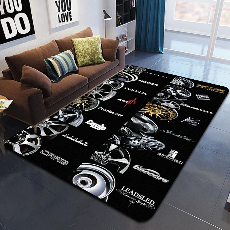 B-BBS Racing Flywheel print rug fashion yoga mat bedroom decorative rug living room bathroom decorative floor mat birthday gift