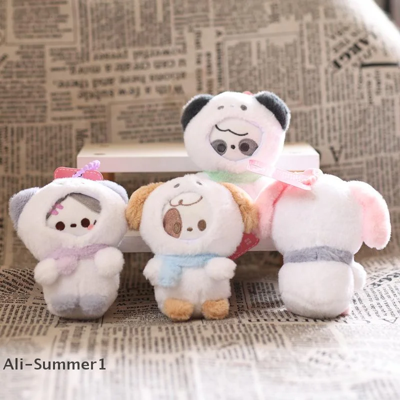 【E】1 Piece Kawaii Cartoon Cute Plush Snowman Doll Bag Pendant Toy Keychain Charm Backpack Decoration Birthday Gifts