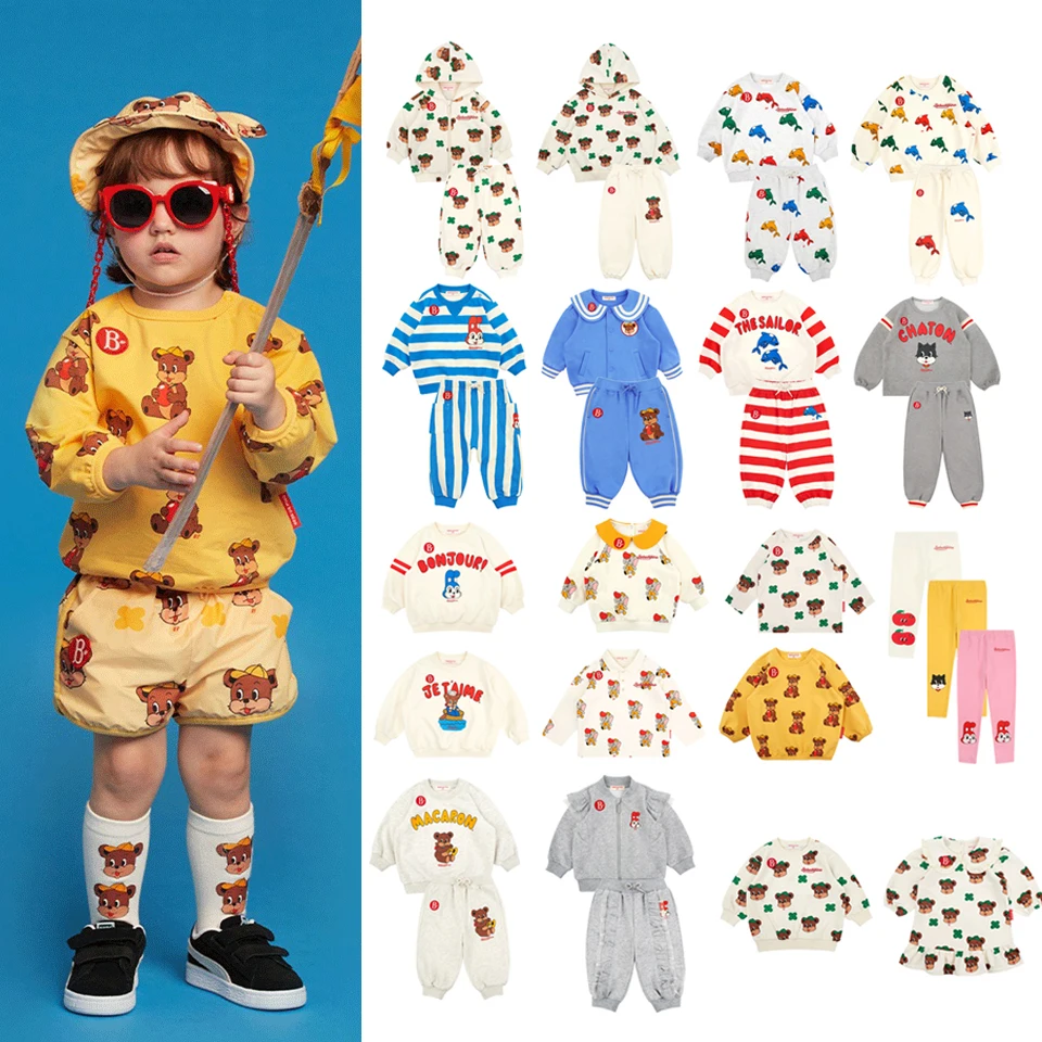 

2024 New Bebe Children Clothes Set Baby Boys Cartoon Set Girls Hoodies Kids Clothing Child Casual Sweatshirt Baby Cute Clothes