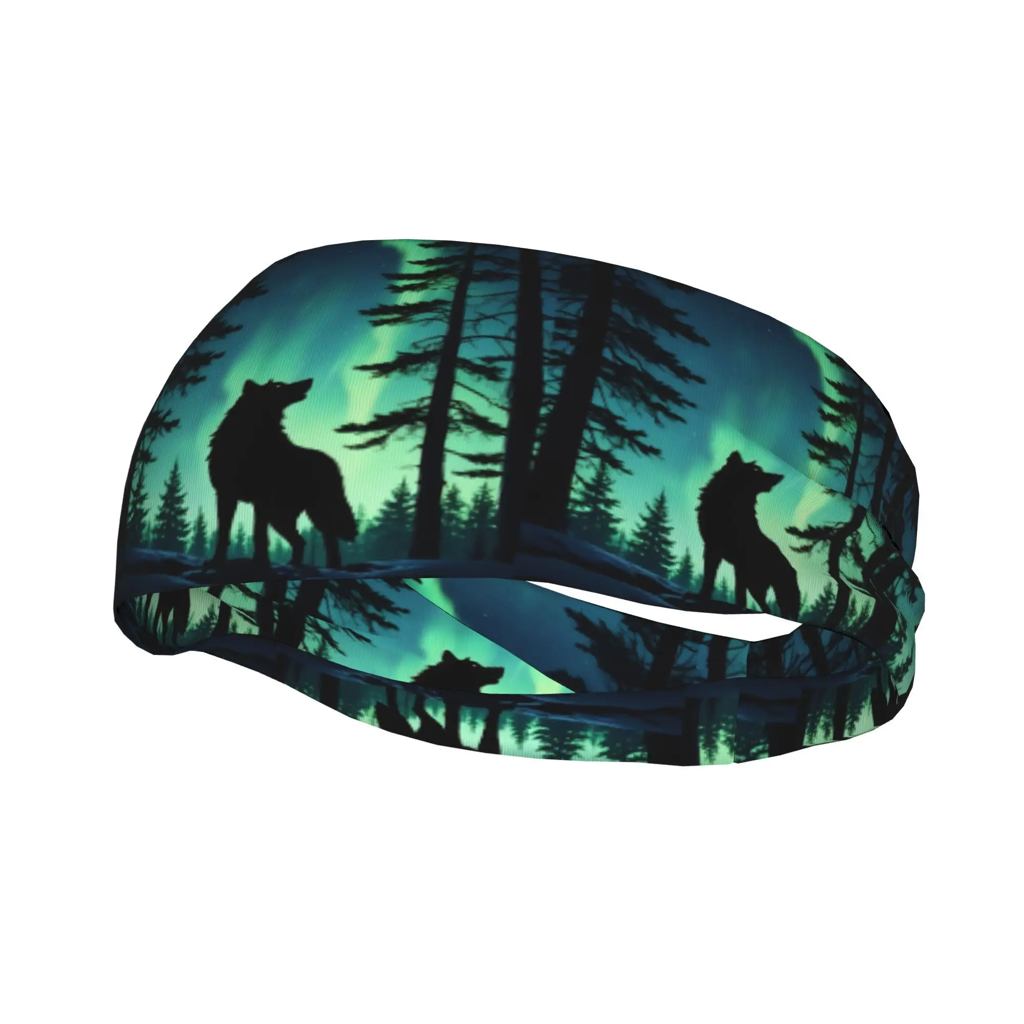 1pc Wolf Unisex Sports Headband Sweat-Wicking Stretchy Breathable Polyester Perfect for Yoga Gym Running Outdoor Activities
