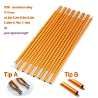 1pc Tent Pole 11mm 5.2M 5.6M 6M 6.39M 6.79M 7.18M Camping Aluminum Alloy Tent Pole  Accessories Camping Essential Accessories