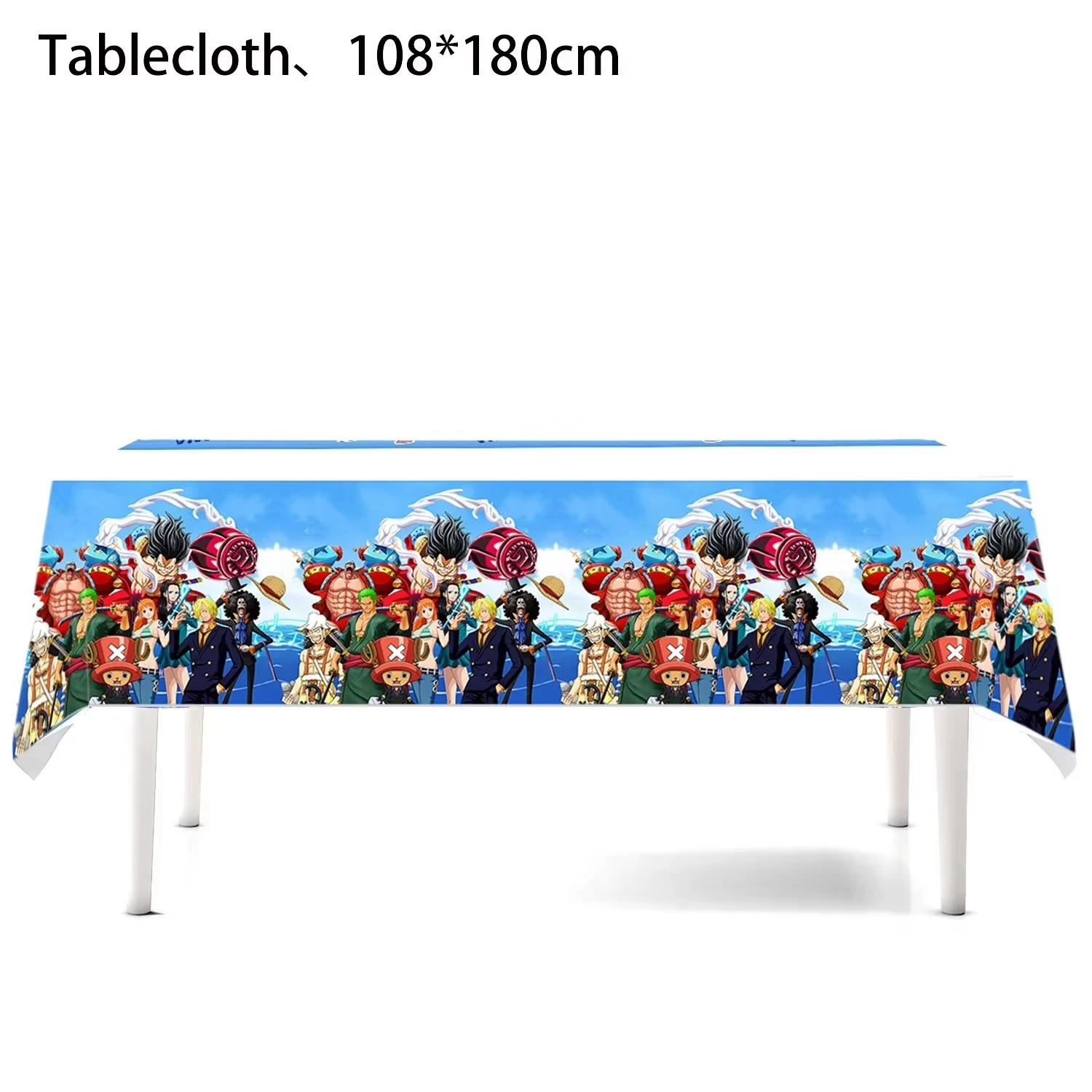 One Piece Geburtstagsparty-Dekorationen Einweg-Tischgeschirr-Set Banner Tortendekoration Ballon Partyzubehör Klatscharmband – Detail 6