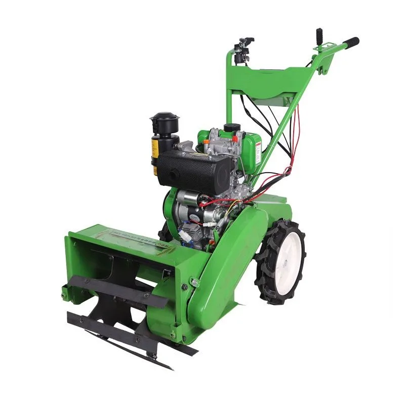 

Diesel 4 wheel drive tiller agricultural small self propelled rotary tiller ditching weeding machine