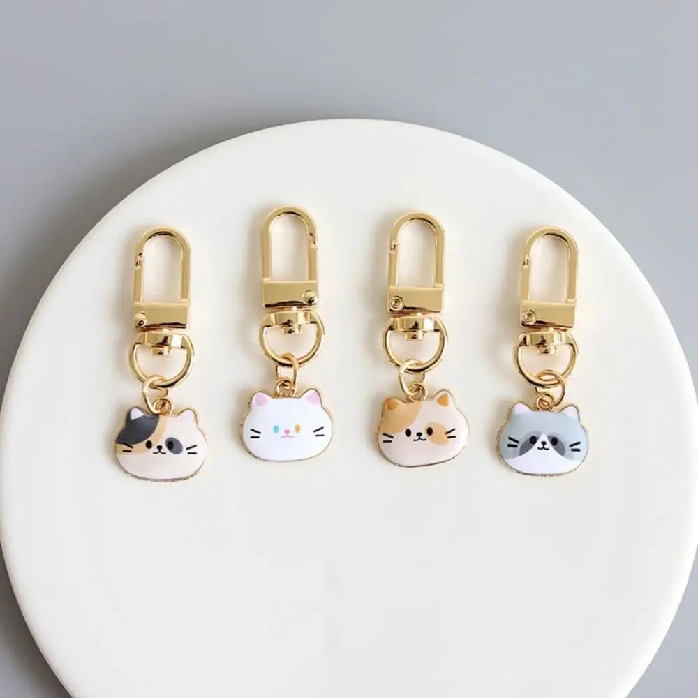 Mini Metal Cat Keychain Headset Couple Bag Pendant Mini Cat Keychain