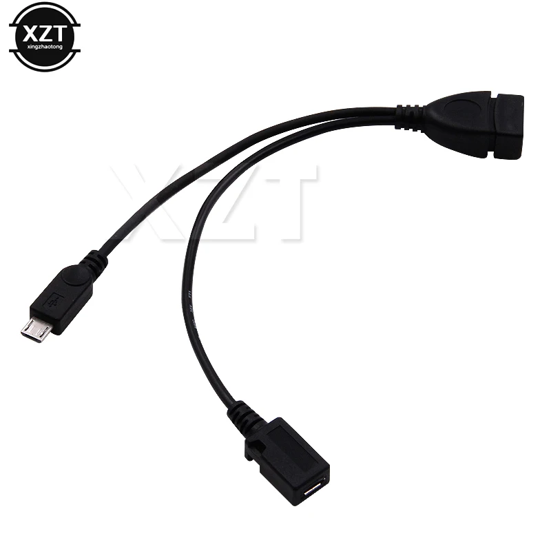 

1 in 2 OTG Micro USB Host Power Y Splitter USB Adapter to Mirco 5 Pin Male Female Cable Black for REDMI NOTE4 Sony MEIZU phone