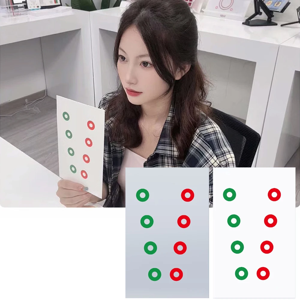 2 Pieces Binocular Autonomous Convergence Divergence Vision Training Card Myopia Amblyopia Red Green Lifeguard Collection Card