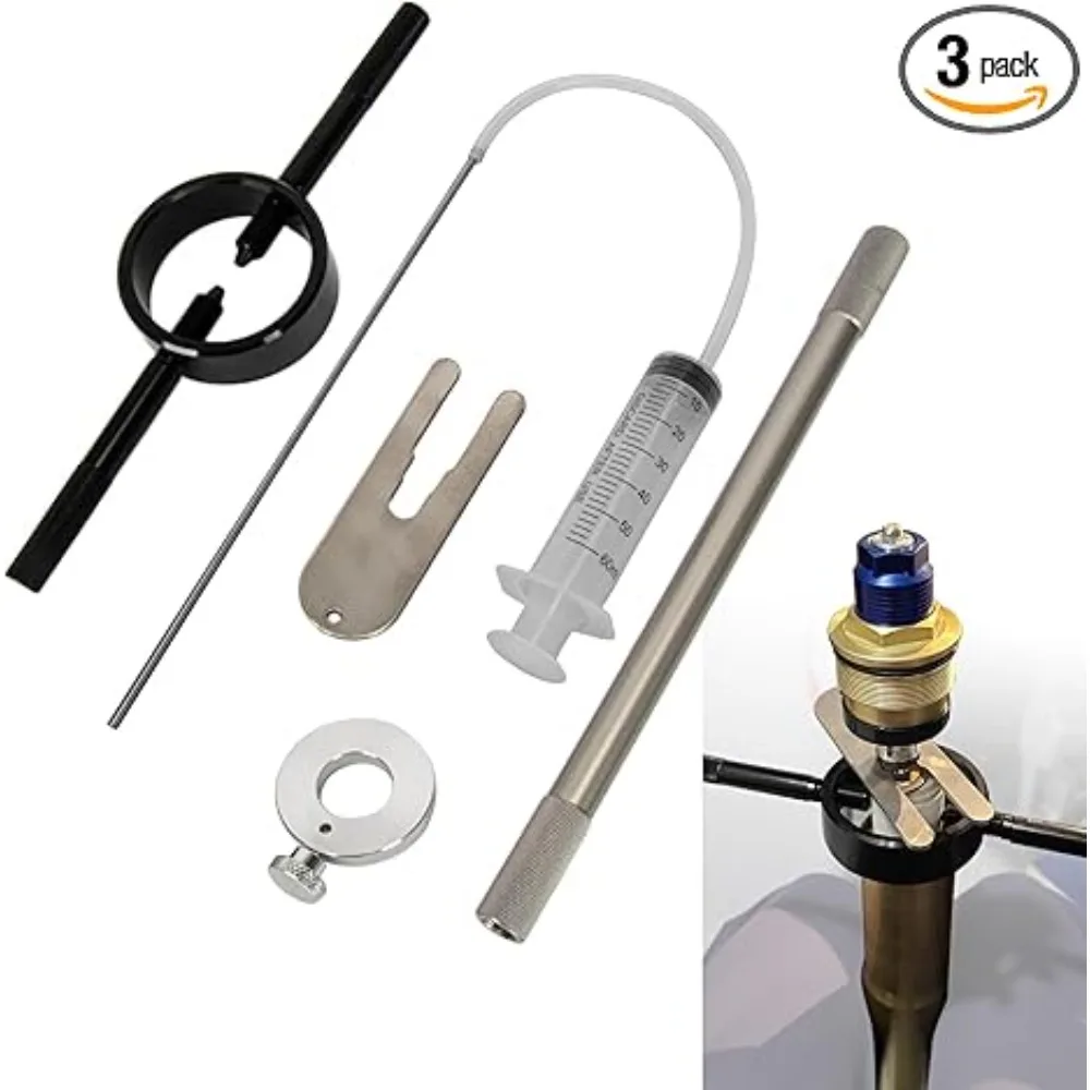 

Motorcycle Fork Service Tool Kit Fork Spring Compressor, Oil Level and Damper Rod Bleed Tool Motorcycle Maintenance Accessories