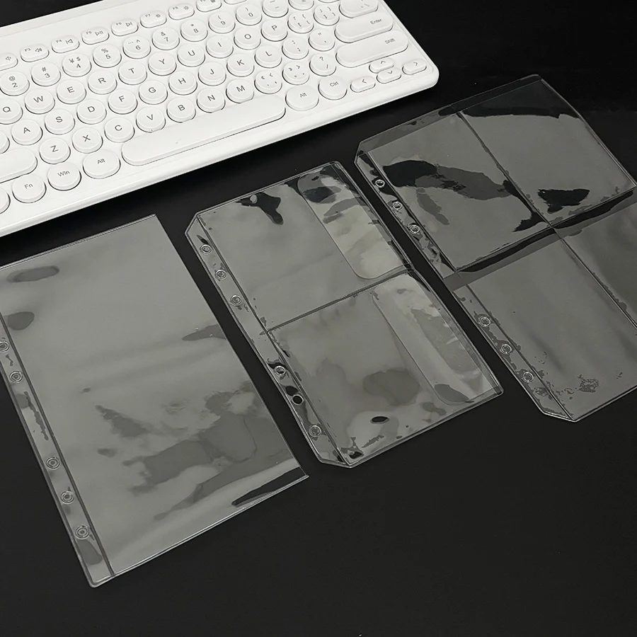 Sharkbang 5pcs A5/A6/M5 PVC Binder Refill Bag PVC Ticket Stickers Storage Bags 6 Holes Journal Transparent Organizer